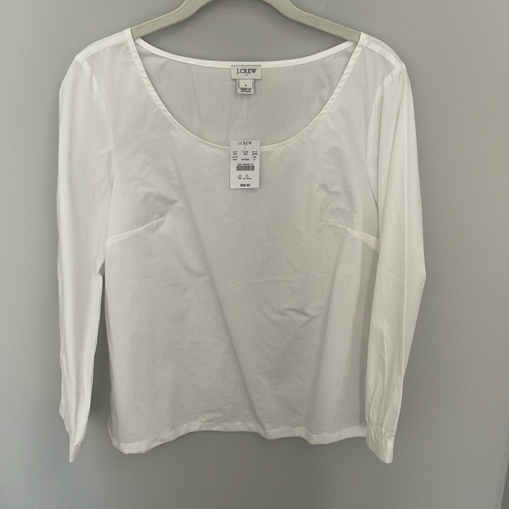 NWT J.Crew LS White Shirt, Small